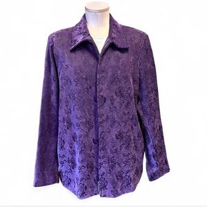 TanJay Purple Tapestry Floral Zip Jacket
